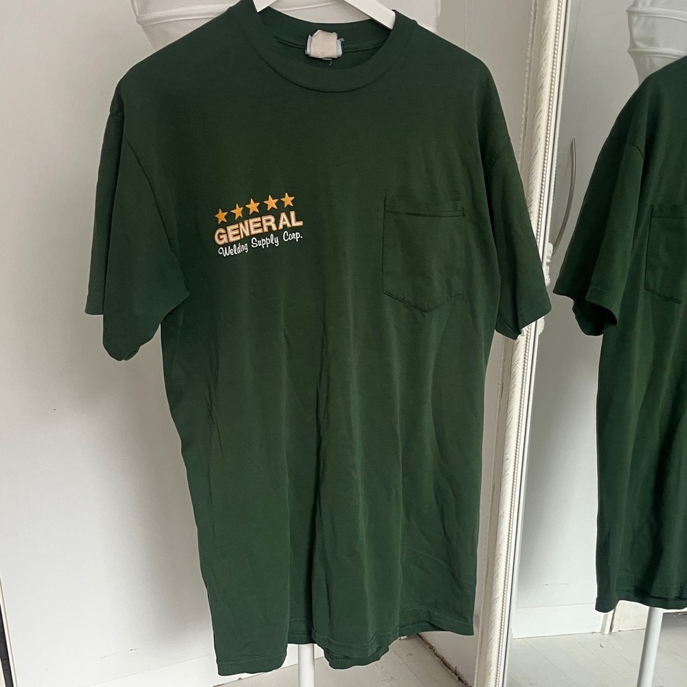 Jerzees Dark Green Tee with Chest Pocket
